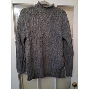 American Eagle Outfitters Women's Cable Knit Sweater - Gray Small H1